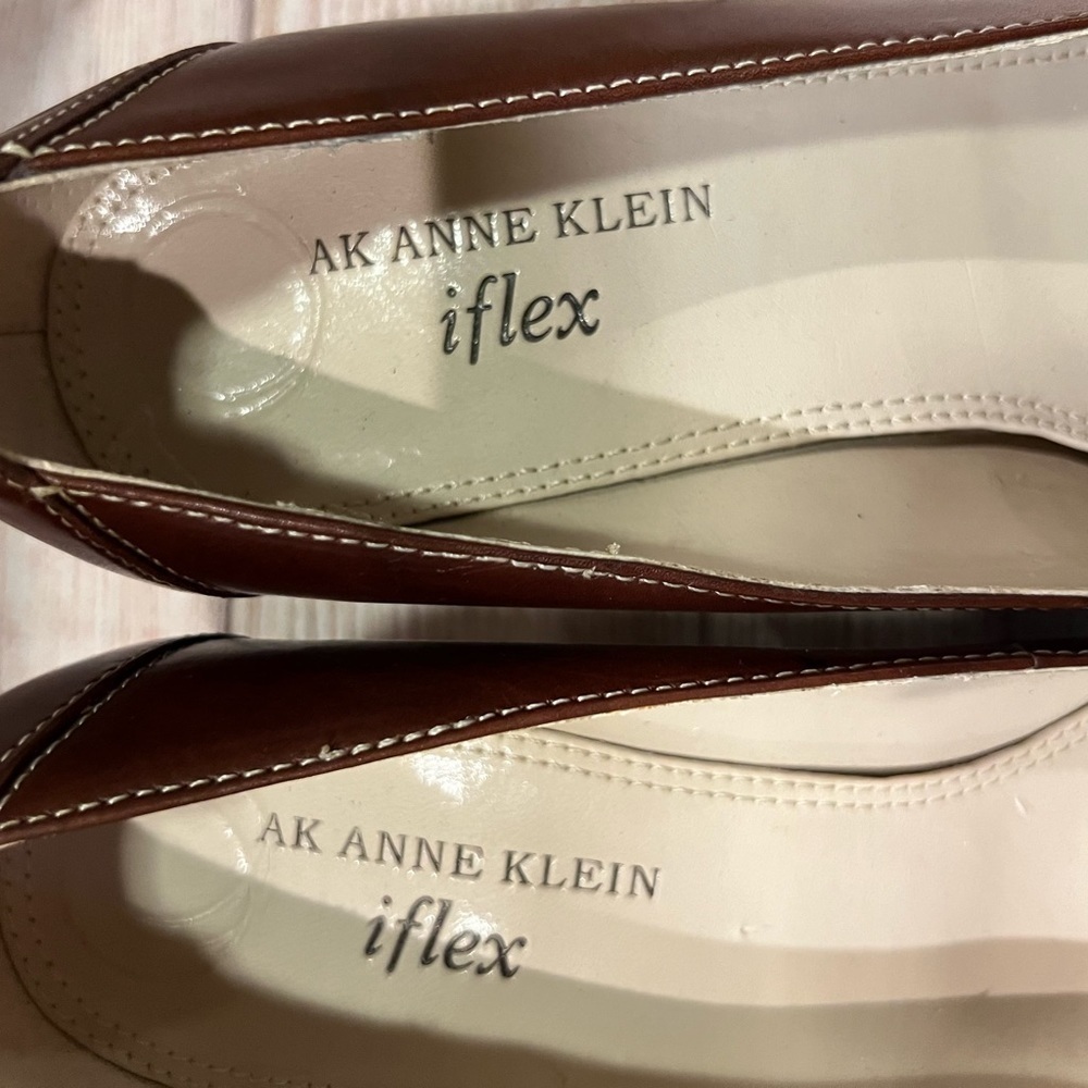 AK Anne Klein Womens Shoes Heels Fletcher 3” Leather Square Toe size 6 - Picture 5 of 10